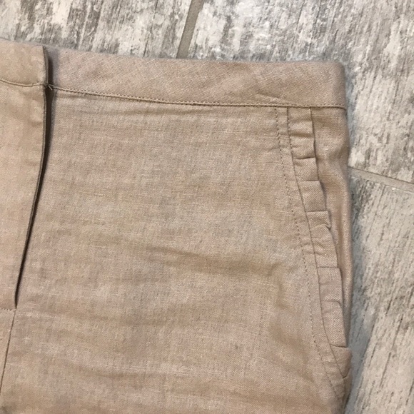 BP beige linen shorts with ruffle Sz Small - Picture 5 of 5